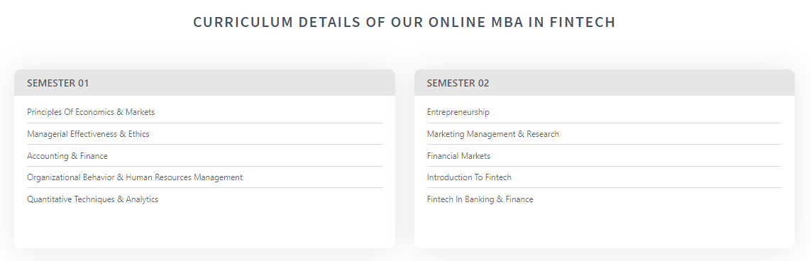 MBA in Fintech with blockchain and cryptocurrency course